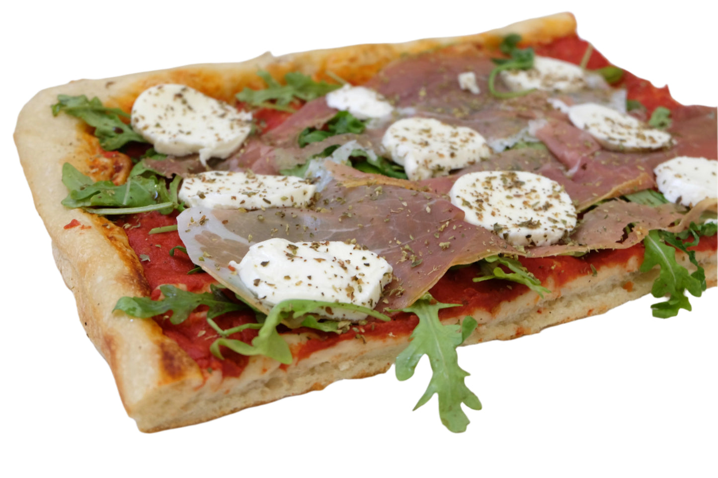 Tomato Base, Prosciutto, Arugula, Bocconcini Cheese