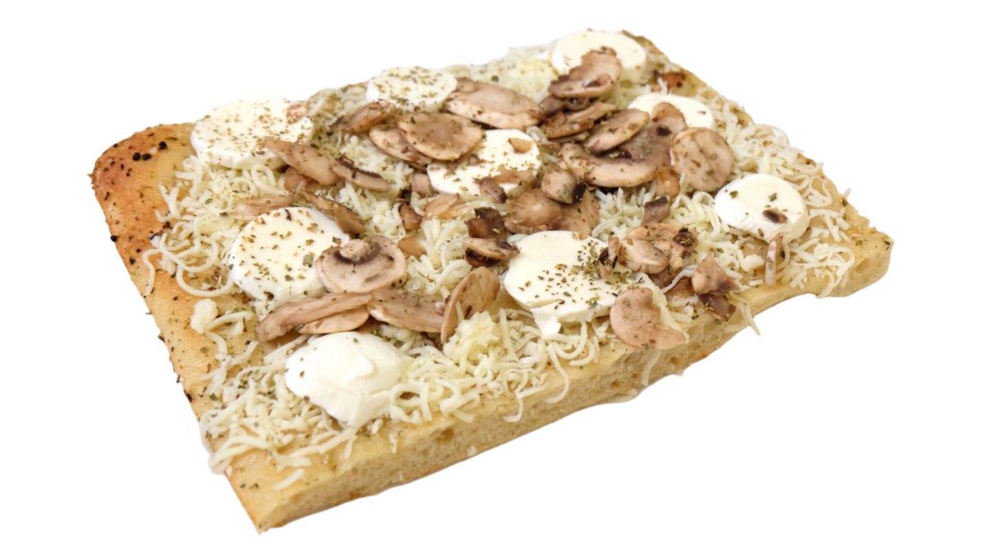 Garlic Base, Mushrooms, Bocconcini and Mozzarella Cheeses